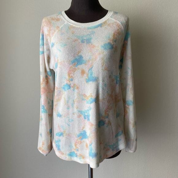 PJ‎ Salvage sz S tye die water color waffle knit sweater - Picture 1 of 9
